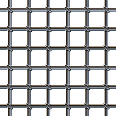 Seamless digital illustration of black and gray metal prison bars on a transparent background