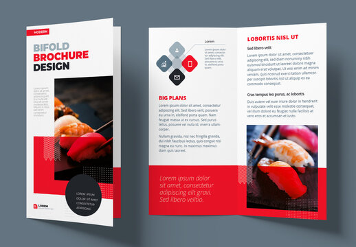 Bifold Layout with Red flat Elements