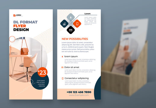 DL Flyer Layout with Color flat Circle Elements