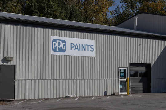PPG Paints retail store. PPG Industries, is a supplier of paints, coatings, specialty materials, and fiberglass.