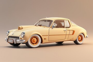 Fototapeta na wymiar 3D render of a stylised car