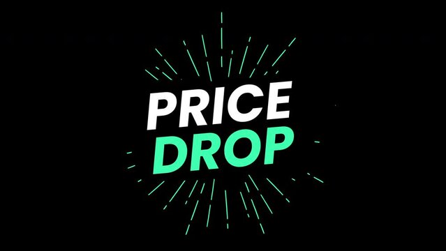 price drop teaser background animation. 4K motion animation