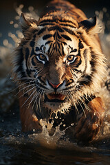 Majestic tiger in river