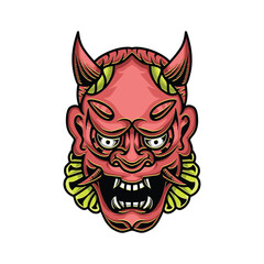 Oni Mask Devil Vector Graphic Design illustration Emblem