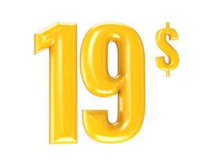 Obraz premium Number Gold 3D Render