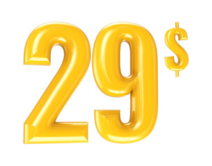 Number Gold 3D Render