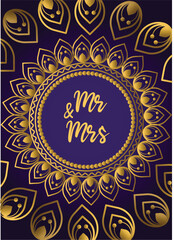 Luxury modern mandala invitation card, ornamental motif, social media cover ,vector design poster for printing, background and illustration