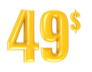 Number Gold 3D Render