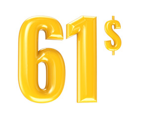 Obraz premium Number Gold 3D Render