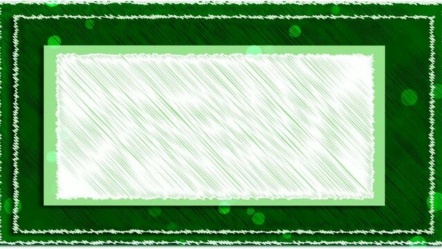 green frame with a border bokeh animated