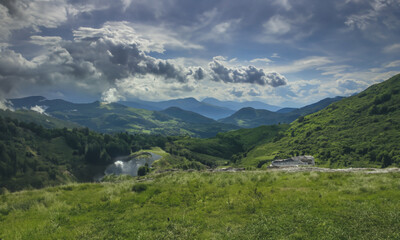 Fototapeta na wymiar Nature's Canvas: A Panoramic Journey Through the Alps