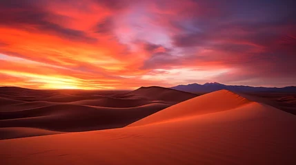 Fototapeten Sunset over sand dunes in Death Valley National Park, California © Iman