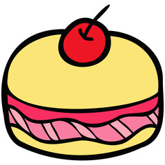 isolate strawberry cake