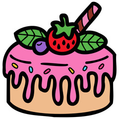 isolate strawberry cake