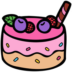 isolate mixed berry cake