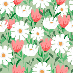 Colourful flower pattern. abstract pattern.Design for printing.Trendy Floral pattern in the many kind of flowers.sweet floral pattern.Flower background design for fabric