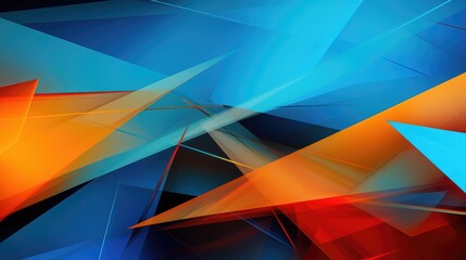 Abstract geometric background in shades of blue orange pink and teal Modern and dynamic - obrazy, fototapety, plakaty