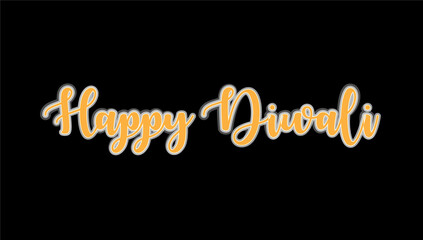 Happy Diwali Glowing Text - Editable font 