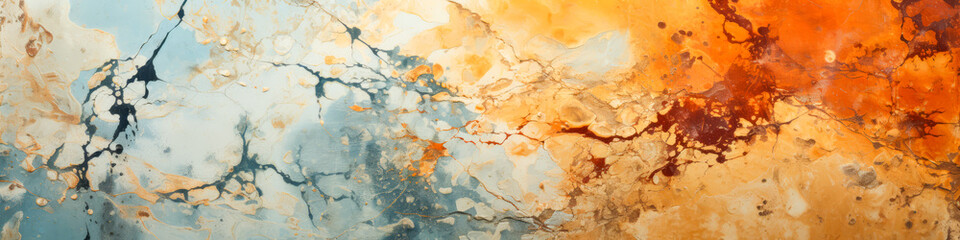 Charming weathered wall with vibrant color splashes and captivating cracks and degradations.