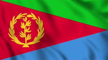 Looped background animation of the waving flag of Eritrea