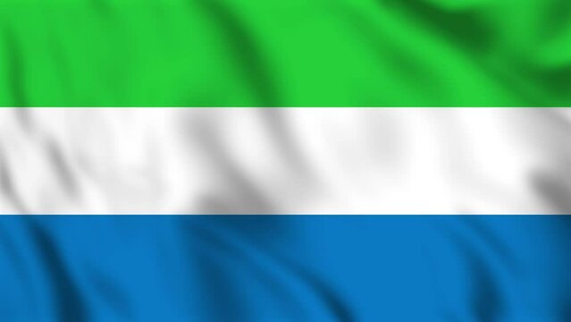 Looped background animation of the waving flag of Sierra Leone