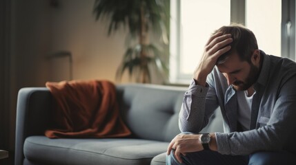 Fototapeta premium man with mental health problems is consulting. psychiatrist is recording the patient's condition for treatment. encouragement, love and family problem, bipolar , depression patient, protect suicide