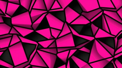 Fototapeta premium Neon pink and black geometric background. Black&nbsp;Friday&nbsp;Sale, Cyber Monday concept. Abstract modern glowing magenta shapes digital art. Futuristic illustration for wallpaper, website design, poster.