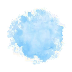 Abstract blue watercolor water splash set on a white background
