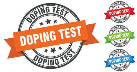 doping test stamp. round band sign set. label