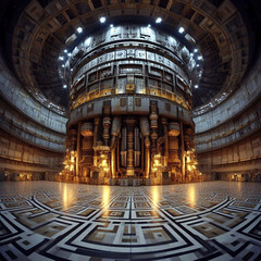 The reactor of the future at a thermonuclear power plant. AI generated - obrazy, fototapety, plakaty