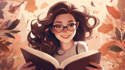 A person reading a motivational book and smiling, finding inspiration and optimism in its pages