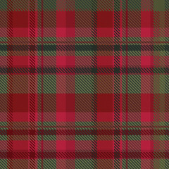 Tartan pattern,Scottish traditional fabric seamless Christmas tone, green and red background