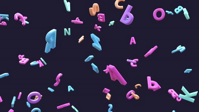 flying letters, seamless looping