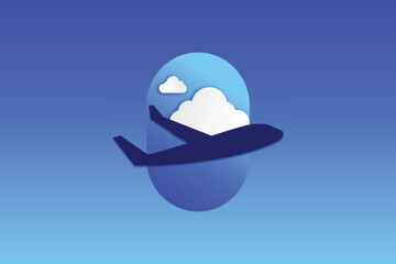 Abstract Cloud Aeroplane Logotype, Weather & Cloud Icon