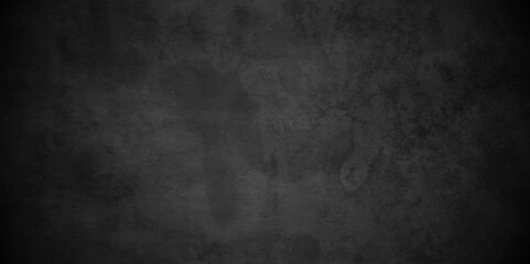 Black stone wall texture grunge rock surface. dark gray  concrete background backdrop. wide panoramic banner. old wall stone for dark black distressed grunge background wallpaper rough concrete wall.  - obrazy, fototapety, plakaty