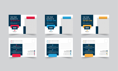 Corporate postcard design template. modern postal card design. businss mailing-card design bundle