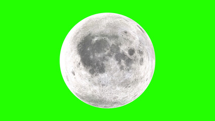 moon on green screen background