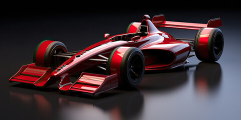 High speed race Red formula car