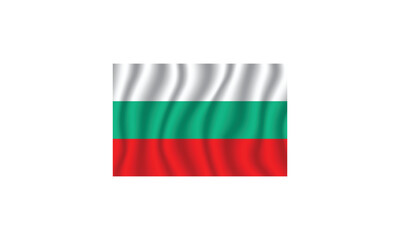 Bulgaria flag waving vector illustration Flag icon Standard color Standard size A rectangular flag Computer illustration Digital illustration.