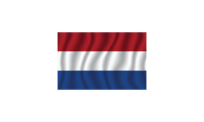 Netherland flag waving vector illustration Flag icon Standard color Standard size A rectangular flag Computer illustration Digital illustration.