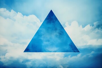 Abstract triangle shape sky with clouds
