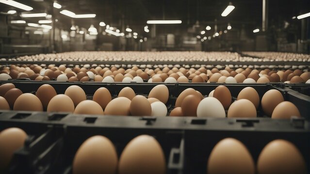 inside view of egg production factory