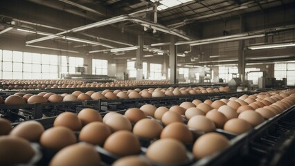 inside view of egg production factory