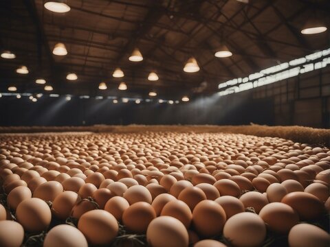inside view of egg production factory 