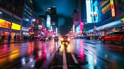 Fototapeta na wymiar traffic in the city at night in hongkong.