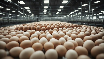 inside view of egg production factory 