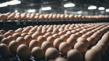 inside view of egg production factory 