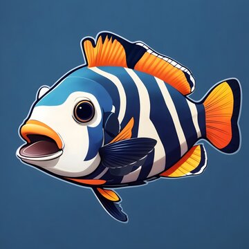 recommend clip art: Clown triggerfish illustration Ai Generative
