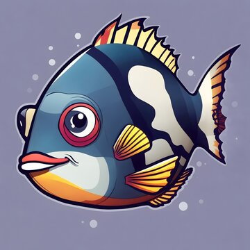 recommend clip art: Clown triggerfish illustration Ai Generative