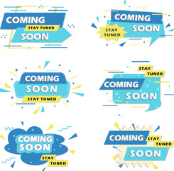 coming soon labels background with editable text